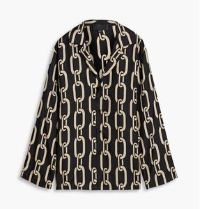 Nini Lotan Chain Print Black and Cream Women's Top